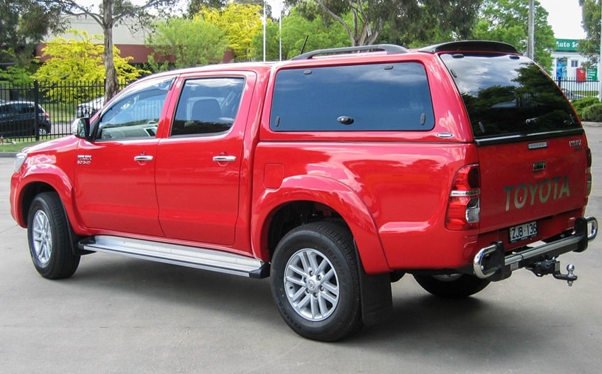 Toyota Hilux 2005-2015 Doppelkabine Hardtop mit Klappfenster Seitenansicht